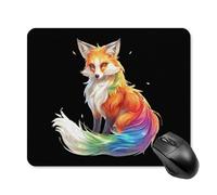 Tappetino per Il Mouse Beauty Fox with Rainbow Tail Antiscivolo Tampone per Mouse Confortevole Gaming Mousepad per Notebook Laptop Computer 25X30Cm