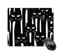 Tappetino per Il Mouse Black And White Cats Bordi Cuciti Tappeto Mouse Confortevole Gaming Mousepad per Laptop Notebook Computer 25X30Cm