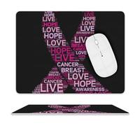 Tappetino per Il Mouse Breast Cancer Awareness Live Pink Ribbon Confortevole Tappetino per Mouse Bordi Cuciti Gaming Mousepad per Laptop Ufficio Computer 25X30Cm
