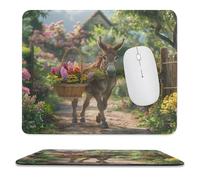 Tappetino per Il Mouse Cabin Watercolor Farmhouse Spring Flowers Donkey Antisfilacciamento Tappetini Mouse Lavabile Gaming Mousepad per Ufficio Laptop Computer 25X30Cm