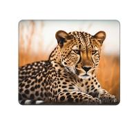 Tappetino per Il Mouse Cheetah Waiting for An Opportunity Bordi Cuciti Tampone per Mouse Superficie Liscia Gaming Mousepad per Pc Ufficio Computer 25X30Cm