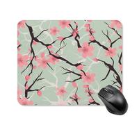 Tappetino per Il Mouse Cherry Flower Bordi Cuciti Tappetino per Mouse Antiscivolo Gaming Mousepad per Ufficio Laptop Notebook 25X30Cm