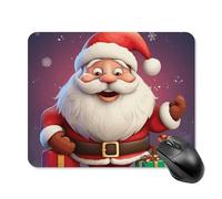 Tappetino per Il Mouse Christmas Santa Claus Bordi Cuciti Tappetino per Mouse Antisfilacciamento Gaming Mousepad per Notebook Laptop Casa 25X30Cm