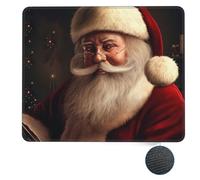 Tappetino per Il Mouse Christmas Santa Ergonomico Tappeto Mouse Bordi Cuciti Gaming Mousepad per Casa Computer Notebook 25X30Cm