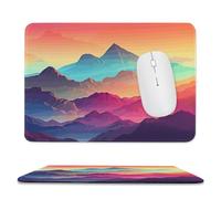 Tappetino per Il Mouse Color Mountain Gradient Lavabile Tappetino per Mouse Bordi Cuciti Gaming Mousepad per Ufficio Pc Computer 25X30Cm