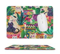 Tappetino per Il Mouse Colorful Mexico Mid Century Watercolor Animal Cat Superficie Liscia Tampone per Mouse Antisfilacciamento Gaming Mousepad per Laptop Notebook Ufficio 25X30Cm