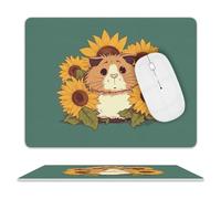 Tappetino per il mouse con girasole e criceto, impermeabile, con base in gomma antiscivolo, bordo cucito, divertente, per casa, ufficio, dormitorio, scrivania, accessori decorativi, 20,3 x 25,4 cm