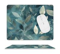 Tappetino per il mouse con motivo a foglie semplici e impermeabile, con base in gomma antiscivolo, bordo cucito, divertente, per casa, ufficio, dormitorio, scrivania, accessori decorativi, 20,3 x 25,4