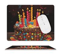 Tappetino per il mouse con scritta "Happy Birthday", impermeabile, antiscivolo, con base in gomma e bordo cucito, divertente, per casa, ufficio, dormitorio, scrivania, accessori decorativi, 20,3 x