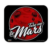 Tappetino per il mouse con scritta "Take Me to Mars" con pianeta rosso e umorismo, a basso profilo, sottile