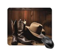 Tappetino per Il Mouse Cowboy Black Hat Western Boots Antipolvere Tappetino per Mouse Superficie Liscia Gaming Mousepad per Ufficio Laptop Notebook 25X30Cm