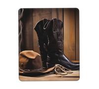 Tappetino per Il Mouse Cowboy Black Hat Western Boots Superficie Liscia Tampone per Mouse Antipolvere Gaming Mousepad per Laptop Pc Notebook 25X30Cm