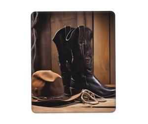 Tappetino per Il Mouse Cowboy Black Hat Western Boots Superficie Liscia Tampone per Mouse Antipolvere Gaming Mousepad per Laptop Pc Notebook 25X30Cm