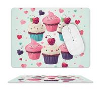 Tappetino per Il Mouse Cupcake Candy Hearts Sweet Ergonomico Tappetini Mouse Bordi Cuciti Gaming Mousepad per Computer Casa Pc 25X30Cm