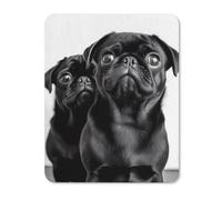 Tappetino per Il Mouse Cute Black Pug Dog Pratica Tampone per Mouse Ergonomico Gaming Mousepad per Pc Ufficio Laptop 25X30Cm