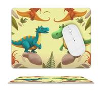 Tappetino per Il Mouse Cute Cartoon Dinosaurs Pratica Tappetini Mouse Multifunzionale Gaming Mousepad per Ufficio Laptop Notebook 25X30Cm