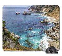 Tappetino per Il Mouse da Gioco, Big Sur California Pacific Sea Nature Ocean Coast Mouse Pad Bordi Cuciti Tappeto Mouse Confortevole Tampone per Mouse per Computer Gaming 25X30Cm