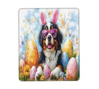 Tappetino per Il Mouse da Gioco, Happy Easter Day Bernese Mountain Dog Puppy Dog Tappetino per Mouse Base in Gomma Tappetino Mouse Confortevole Tappetini Mouse per Pc Gamers 25X30Cm