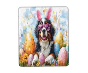 Tappetino per Il Mouse da Gioco, Happy Easter Day Bernese Mountain Dog Puppy Dog Tappetino per Mouse Base in Gomma Tappetino Mouse Confortevole Tappetini Mouse per Pc Gamers 25X30Cm