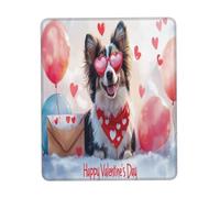 Tappetino per Il Mouse da Gioco, Happy Loves Day Australian Shepherd Dog Puppy Dog Gaming Tappetino Mouse Antisfilacciamento Tappetini per Il Mouse Personalizzato Gaming Pad per Laptop 25X30Cm