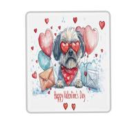 Tappetino per Il Mouse da Gioco, Happy Loves Day Lhasa Apso Dog Puppy Dog Tappetino Mouse Gaming Multifunzionale Gaming Tappetino Mouse Base in Gomma Mousepad per Gaming Ufficio 25X30Cm