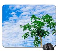 Tappetino per Il Mouse da Gioco, Papaya Tree Papaya Fruit Nature Green Bright Tappetini per Il Mouse Pratica Tampone per Mouse Bordi Cuciti Tappetino da Gaming per Pc Notebook 25X30Cm