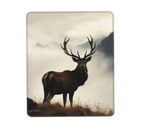 Tappetino per Il Mouse Deer On The Foggy Mountain Lavabile Tappetino per Mouse Antiscivolo Gaming Mousepad per Laptop Ufficio Pc 25X30Cm