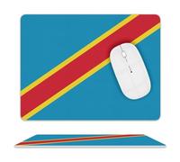 Tappetino per Il Mouse Democratic Republic of Congo Bordi Cuciti Tappeto Mouse Superficie Liscia Gaming Mousepad per Ufficio Laptop Computer 25X30Cm