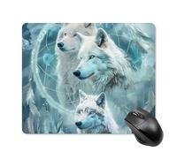 Tappetino per Il Mouse Dream Catcher White Wolf Lavabile Tappetino per Mouse Bordi Cuciti Gaming Mousepad per Computer Pc Notebook 25X30Cm