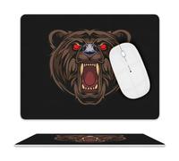 Tappetino per Il Mouse Fiercely Bear Head Antisfilacciamento Tappetino per Mouse Superficie Liscia Gaming Mousepad per Ufficio Laptop Notebook 25X30Cm