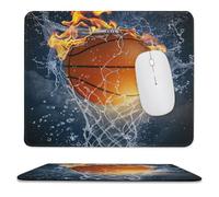 Tappetino per Il Mouse Flame Basketball Cool 3D Ball Gamer Antisfilacciamento Tappetino Mouse Bordi Cuciti Gaming Mousepad per Pc Notebook Computer 25X30Cm