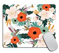 Tappetino per il Mouse Flower and Hummingbird Spring Red Flower Green