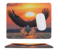 Tappetino per Il Mouse Flying Bald Eagle Red Sun Multifunzionale Tappetino per Mouse Antiscivolo Gaming Mousepad per Ufficio Pc Laptop 25X30Cm