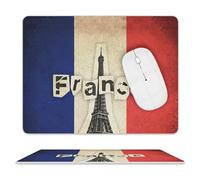 Tappetino per Il Mouse France Flag with Eiffel Tower Confortevole Tampone per Mouse Antipolvere Gaming Mousepad per Ufficio Laptop Notebook 25X30Cm