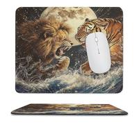 Tappetino per Il Mouse Galaxy Japanese Anime Cool Tiger Full Moon Confortevole Tappeto Mouse Multifunzionale Gaming Mousepad per Pc Notebook Laptop 25X30Cm