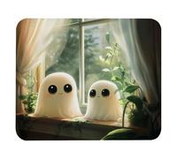 Tappetino per Il Mouse Ghost Leaves Lovely Ergonomico Tappeto Mouse Bordi Cuciti Gaming Mousepad per Casa Pc Laptop 25X30Cm