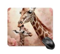 Tappetino per Il Mouse Giraffe Mama And Little Confortevole Tappeto Mouse Antipolvere Gaming Mousepad per Pc Notebook Casa 25X30Cm
