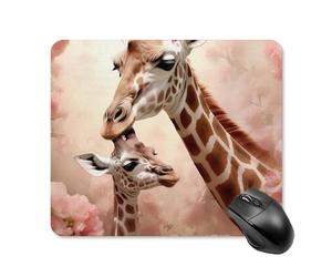 Tappetino per Il Mouse Giraffe Mama And Little Confortevole Tappeto Mouse Antipolvere Gaming Mousepad per Pc Notebook Casa 25X30Cm