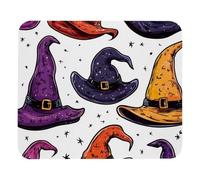 Tappetino per Il Mouse Halloween Witch Hats Colorful Confortevole Tampone per Mouse Bordi Cuciti Gaming Mousepad per Ufficio Laptop Notebook 25X30Cm