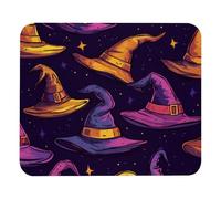 Tappetino per Il Mouse Halloween Witch Hats Lovely Bordi Cuciti Tappeto Mouse Multifunzionale Gaming Mousepad per Computer Laptop Pc 25X30Cm