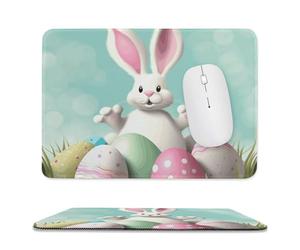 Tappetino per Il Mouse Happy Easter Eggs Bunny Tail1 Confortevole Tampone per Mouse Antiscivolo Gaming Mousepad per Ufficio Notebook Casa 25X30Cm