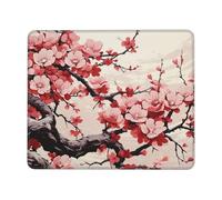 Tappetino per Il Mouse Japanese Flowers Cherry Flower Bordi Cuciti Tappeto Mouse Antisfilacciamento Gaming Mousepad per Laptop Ufficio Notebook 25X30Cm