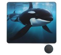 Tappetino per Il Mouse Killer Whale Bordi Cuciti Tappetino per Mouse Ergonomico Gaming Mousepad per Pc Notebook Computer 25X30Cm