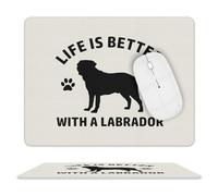 Tappetino per Il Mouse Life Is Better with A Labrador Multifunzionale Tappetino Mouse Lavabile Gaming Mousepad per Pc Casa Notebook 25X30Cm