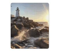 Tappetino per Il Mouse Lighthouse Rocks Seaside Multifunzionale Tappetini Mouse Confortevole Gaming Mousepad per Computer Ufficio Casa 25X30Cm