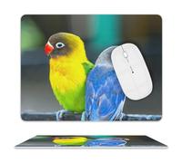 Tappetino per Il Mouse Love Birds Parrots Sitting Together Superficie Liscia Tappetino Mouse Antisfilacciamento Gaming Mousepad per Ufficio Laptop Notebook 25X30Cm
