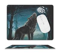 Tappetino per Il Mouse Magic Night Howling Moon Wolf Confortevole Tampone per Mouse Lavabile Gaming Mousepad per Notebook Pc Casa 25X30Cm