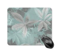 Tappetino per Il Mouse Mint Gray Leaves Multifunzionale Tampone per Mouse Bordi Cuciti Gaming Mousepad per Pc Laptop Ufficio 25X30Cm