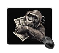 Tappetino per Il Mouse Monkey And 100 Dollar Bill Personalizzato Tappetino Mouse Antipolvere Gaming Mousepad per Notebook Casa Laptop 25X30Cm