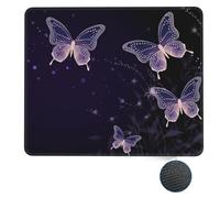 Tappetino per Il Mouse Night Butterflies Pratica Tappetino per Mouse Antiscivolo Gaming Mousepad per Ufficio Laptop Casa 25X30Cm